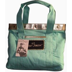 NWT Vtg Betsey Johnson XOX Shoulder Purse Teal & Gold Exterior Cheetah Interior